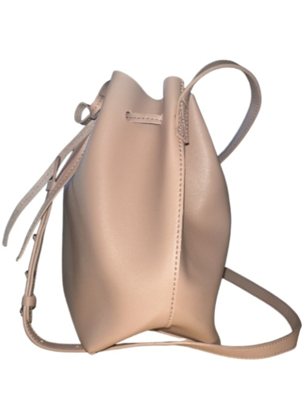 NWT KAYLA + AVA Vegan Leather Bow Tie Bucket Bag Dusty Rose - Picture 5 of 9